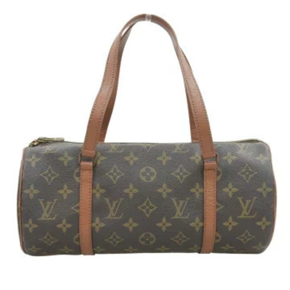 Louis Vuitton Monogram Papillon Top Handle Bag Canvas Leather Brown